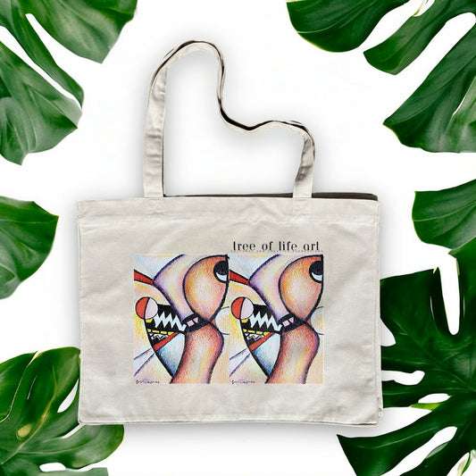 Tribal Hybrid Premium Plus Heavyweight Shopping Bag - 80% Recycled Cotton, 20% Recycled Polyester | Tree of Life Art - Tree of Life Art