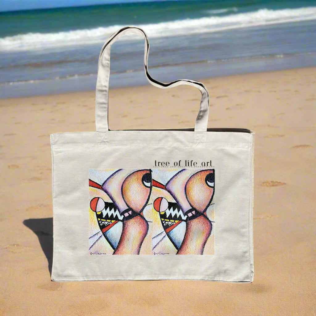 Tribal Hybrid Premium Plus Heavyweight Shopping Bag - 80% Recycled Cotton, 20% Recycled Polyester | Tree of Life Art - Tree of Life Art