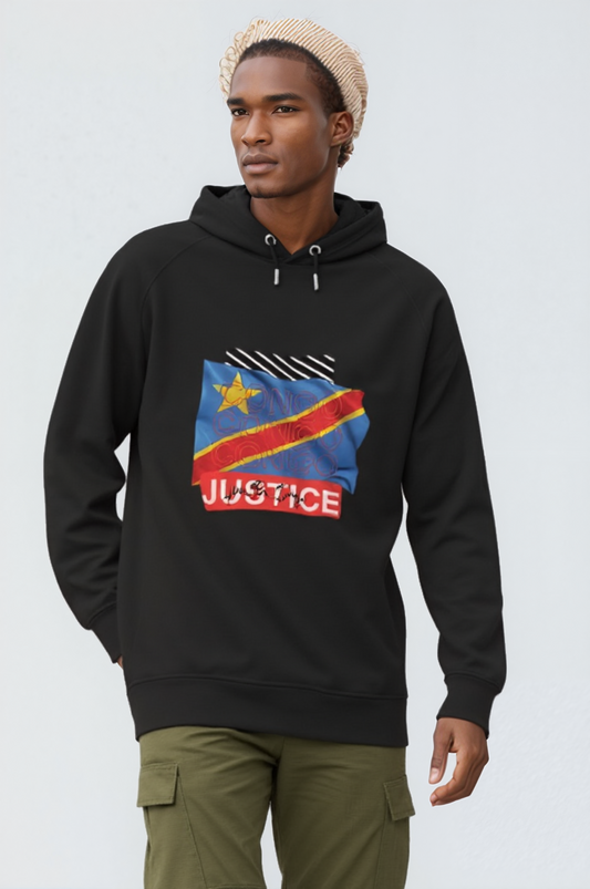 Justice for Congo Unisex Hoodie - Organic Cotton Premium | Tree of Life Art - Tree of Life Art
