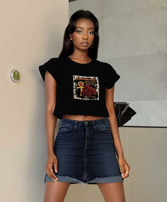 Ancestors Protection Crop Top - Women's Premium Organic Cotton | Tree of Life Art - Tree of Life Art