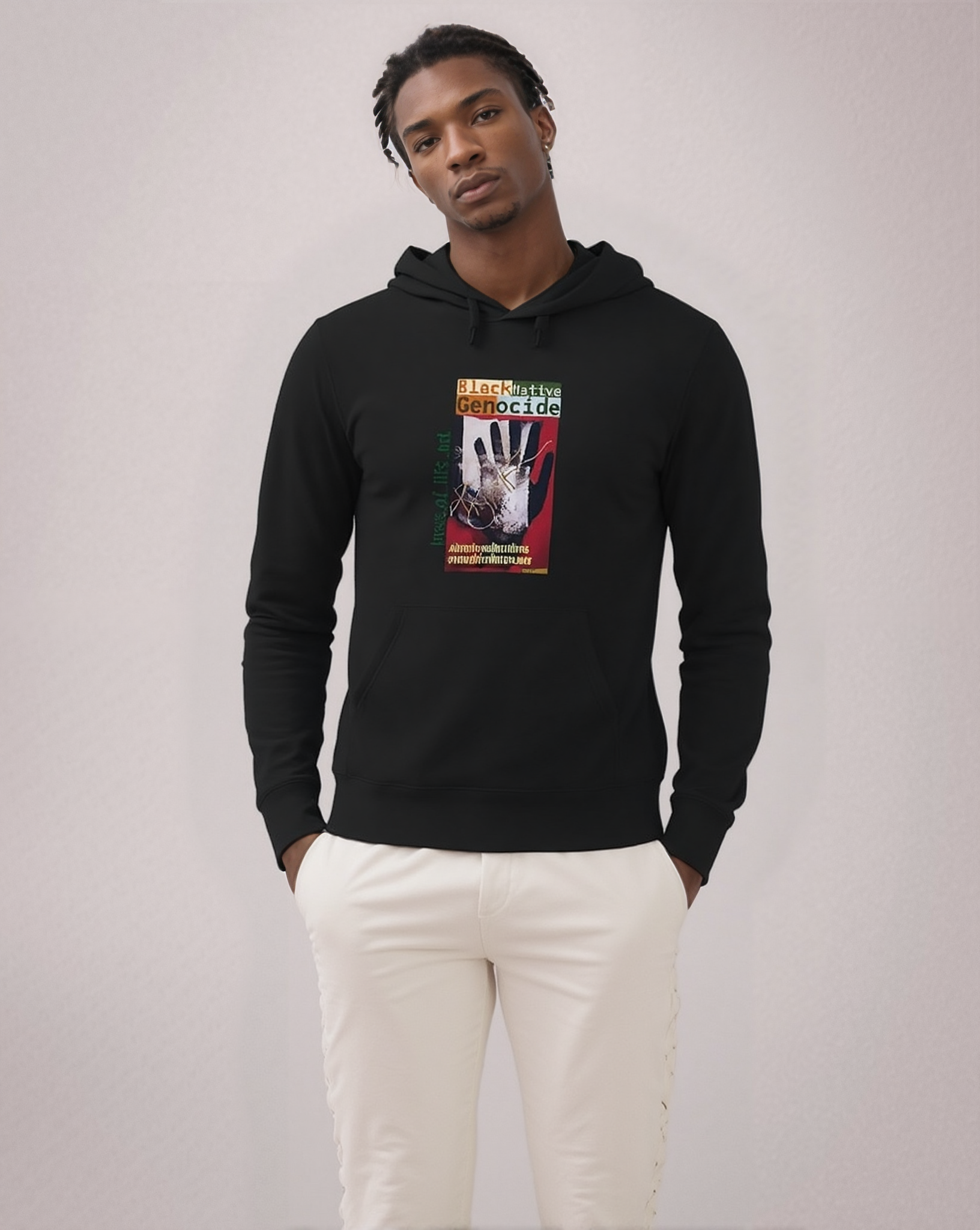 Native Black Genocide Premium Unisex Hoodie - Lightweight Straight Cut | Tree of Life Art - Tree of Life Art
