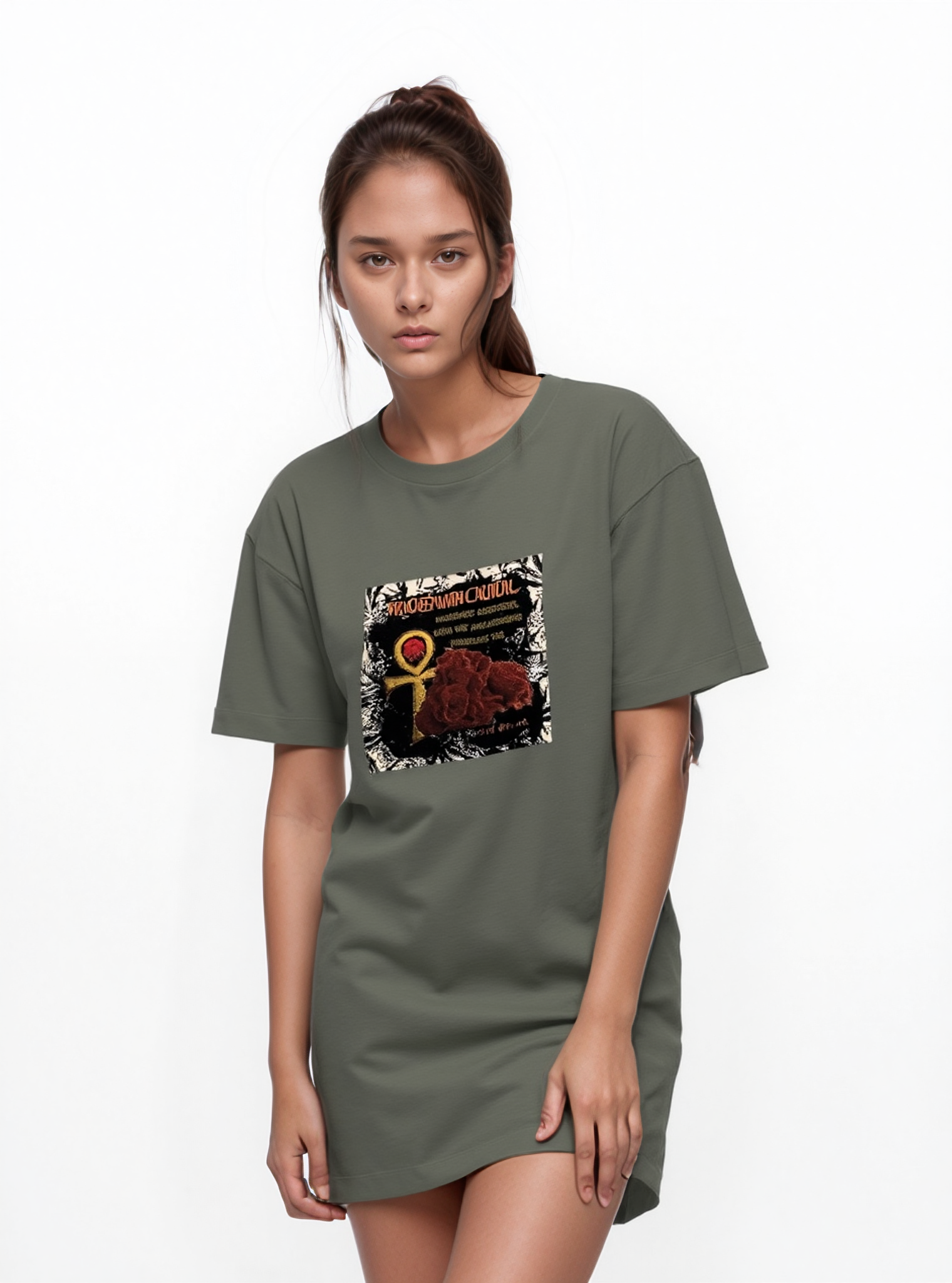 Ancestors Protection Premium 100% Organic Cotton Women's Tshirt Dress | Tree of Life Art - Tree of Life Art
