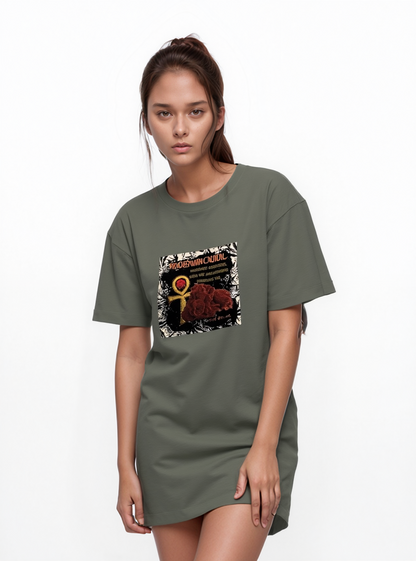 Ancestors Protection Premium 100% Organic Cotton Women's Tshirt Dress | Tree of Life Art - Tree of Life Art