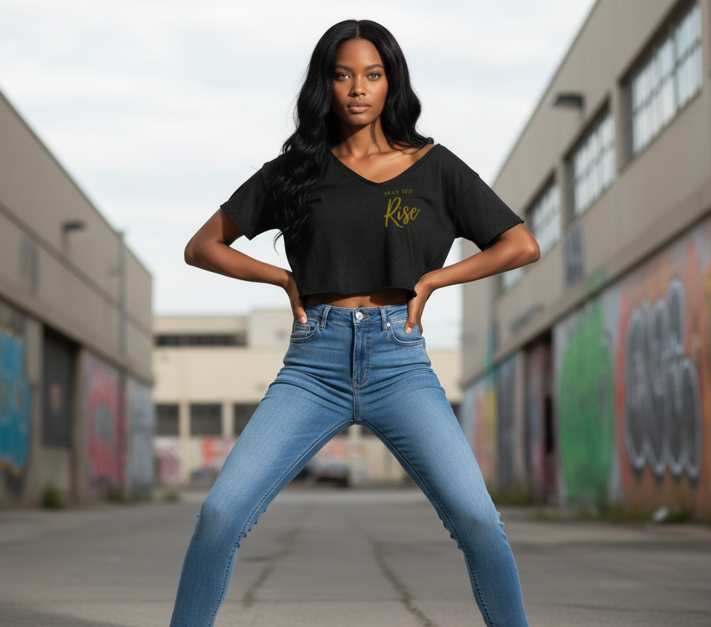 May We Rise off the shoulder crop