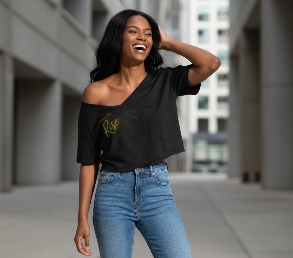 May We Rise off the shoulder crop