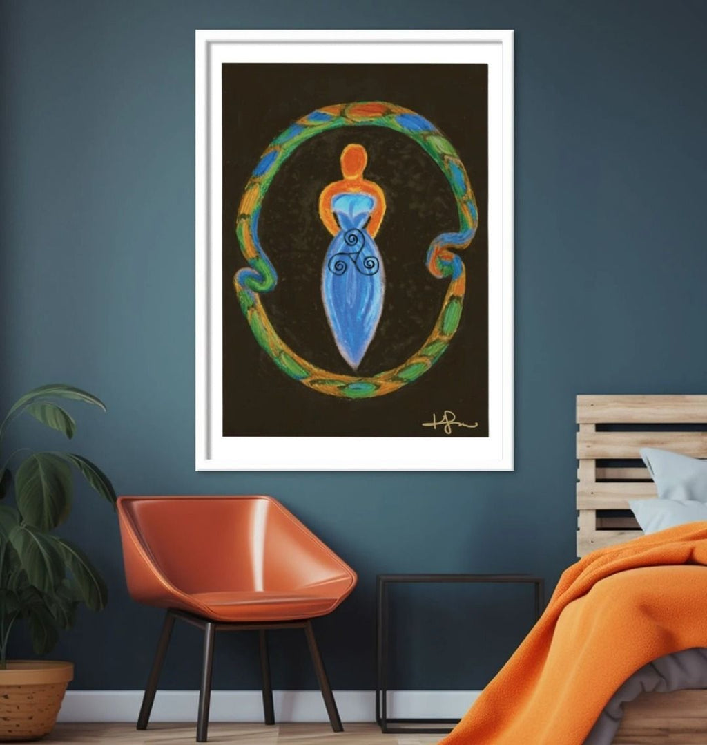 Aboriginal Spiral Mother, Classic Semi - Glossy Paper Poster - Livity Tree Art