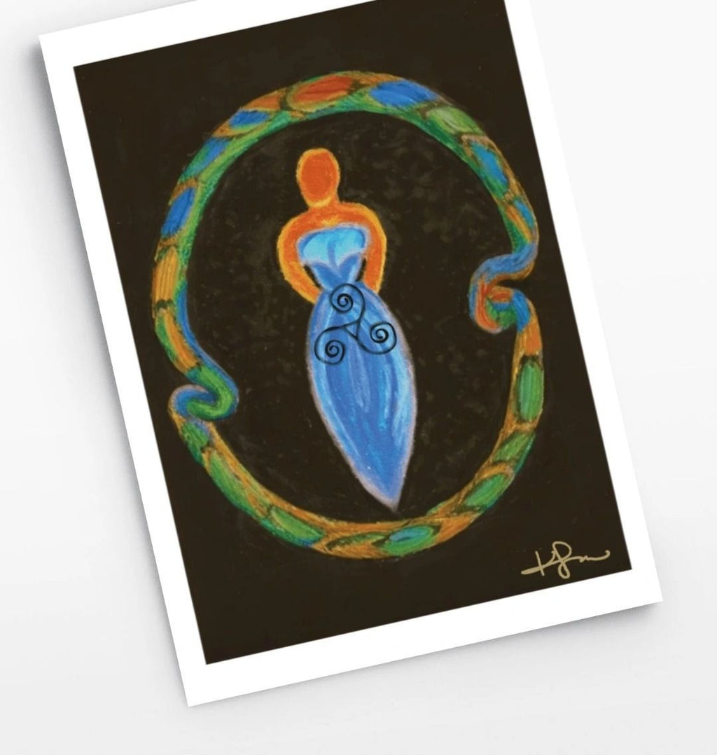 Aboriginal Spiral Mother, Classic Semi - Glossy Paper Poster - Livity Tree Art