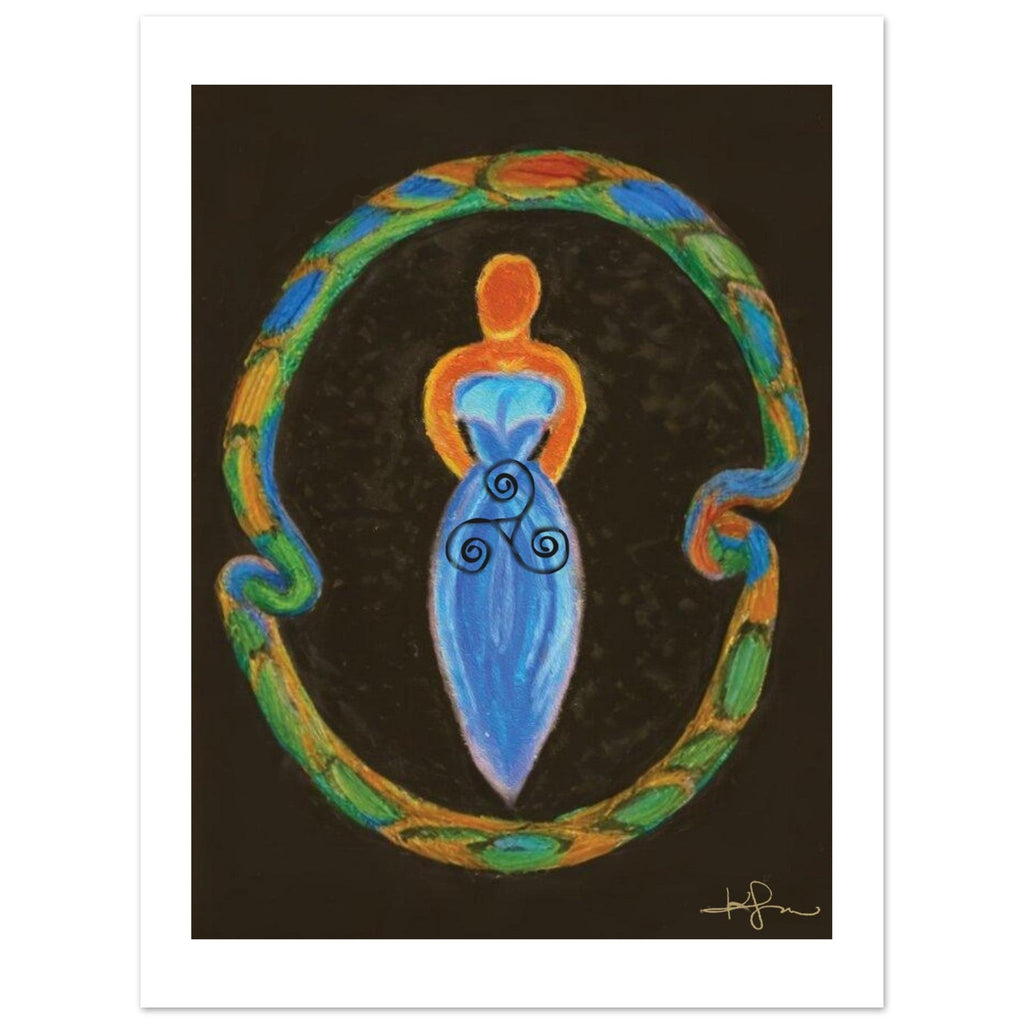 Aboriginal Spiral Mother, Classic Semi - Glossy Paper Poster - Livity Tree Art