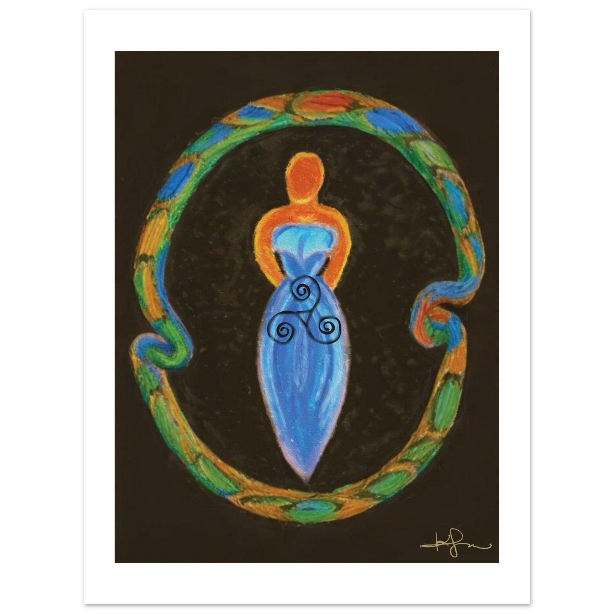 Aboriginal Spiral Mother, Classic Semi - Glossy Paper Poster - Livity Tree Art