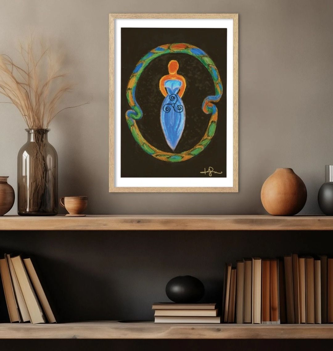 Aboriginal Spiral Mother, Classic Semi - Glossy Paper Poster - Livity Tree Art