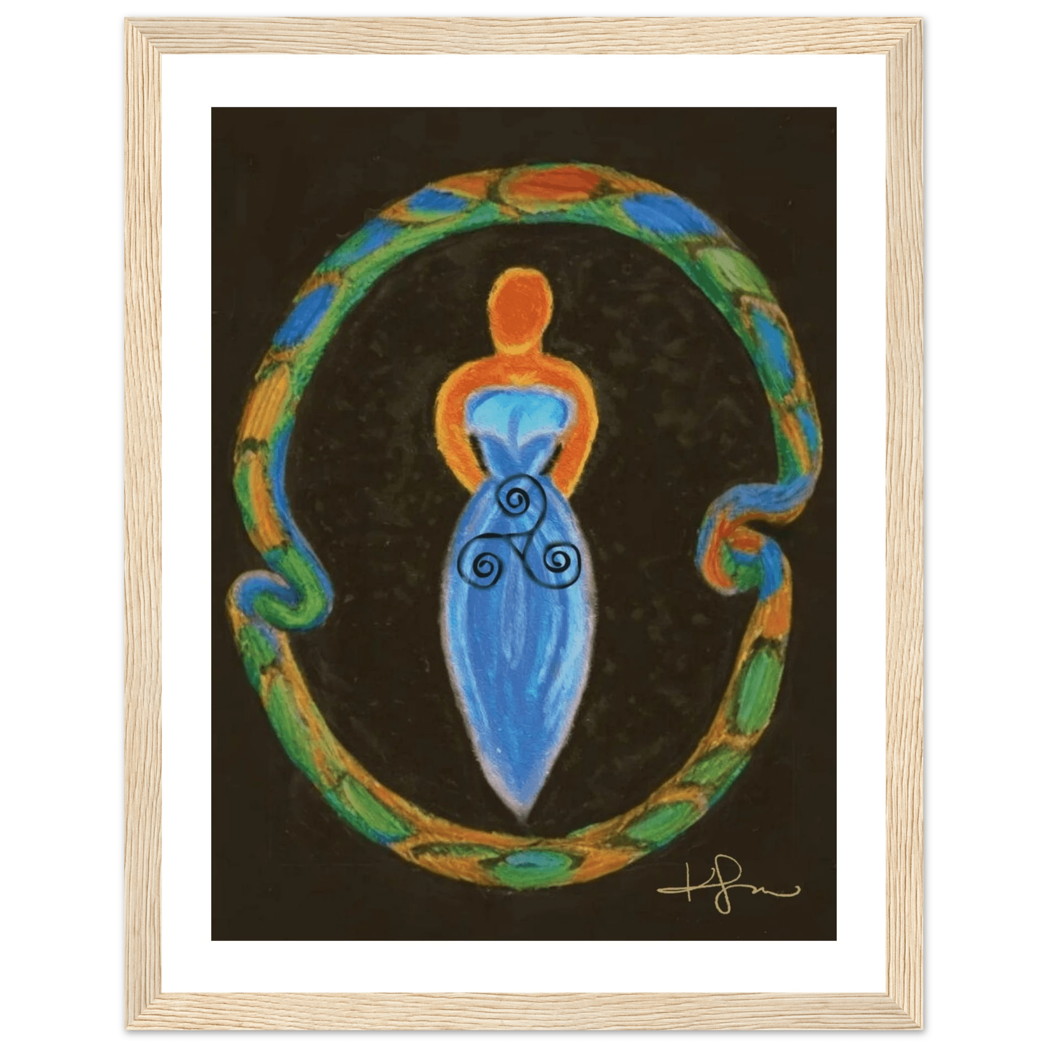 Aboriginal Spiral Mother Fine Art Framed Poster - Livity Tree Art