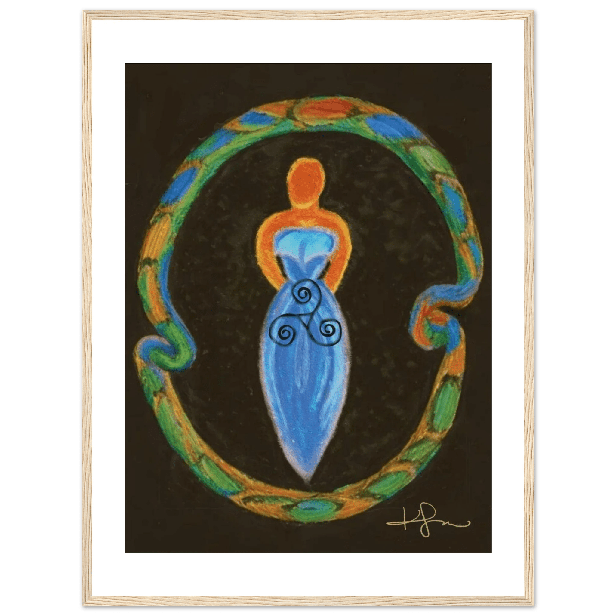 Aboriginal Spiral Mother Fine Art Framed Poster - Livity Tree Art