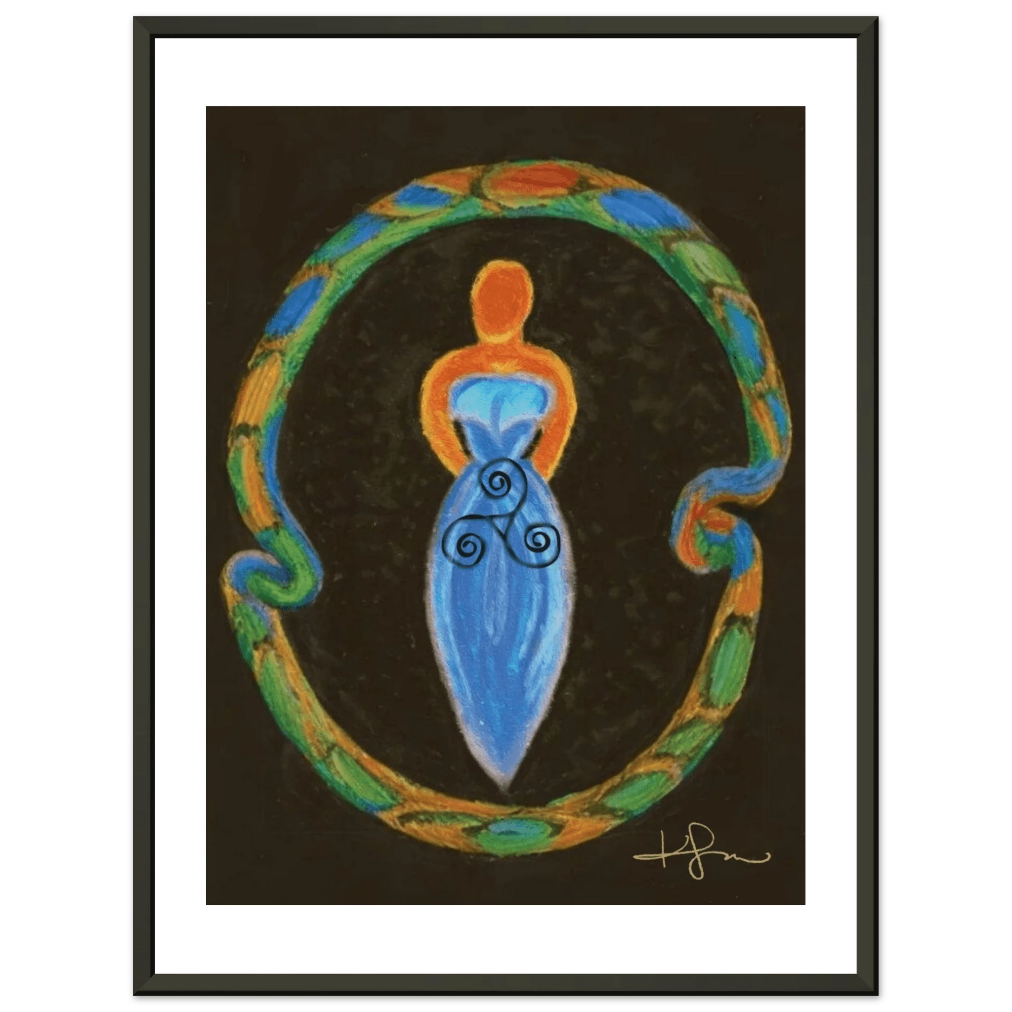 Aboriginal Spiral Mother Fine Art Framed Poster - Livity Tree Art