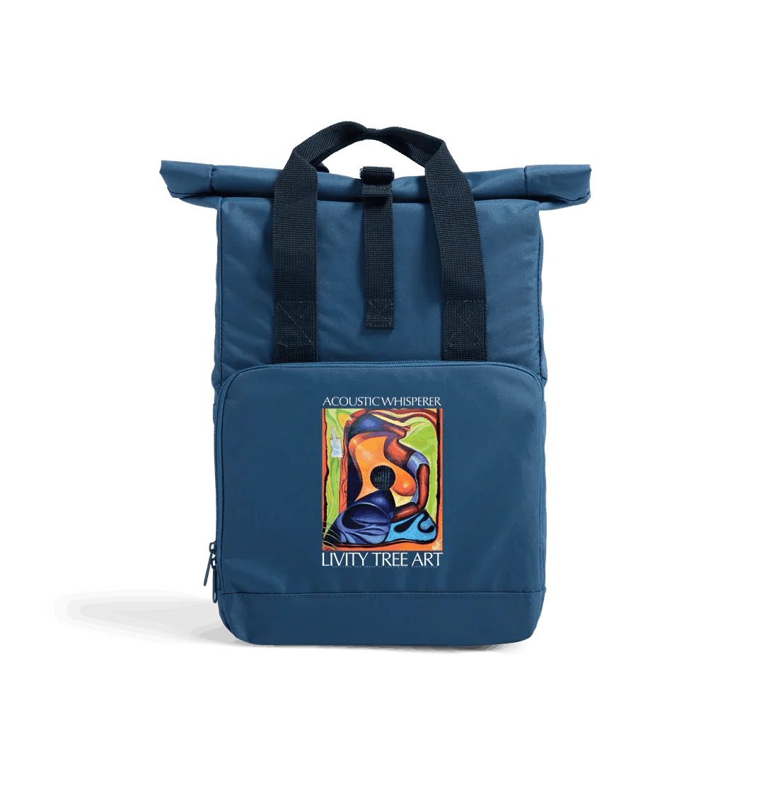 Acoustic Whisperer Recycled Twin handle Roll-Top Backpack - Livity Tree Art
