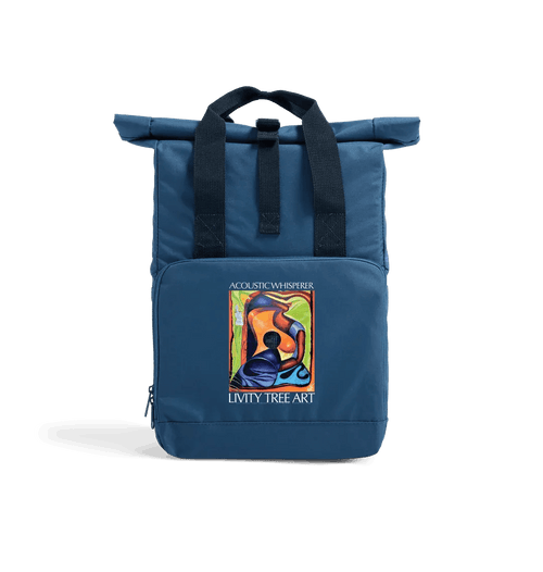 Acoustic Whisperer Recycled Twin handle Roll-Top Backpack - Livity Tree Art