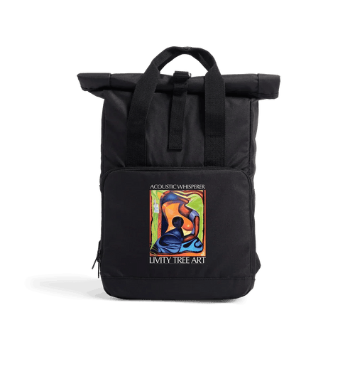 Acoustic Whisperer Recycled Twin handle Roll-Top Backpack - Livity Tree Art