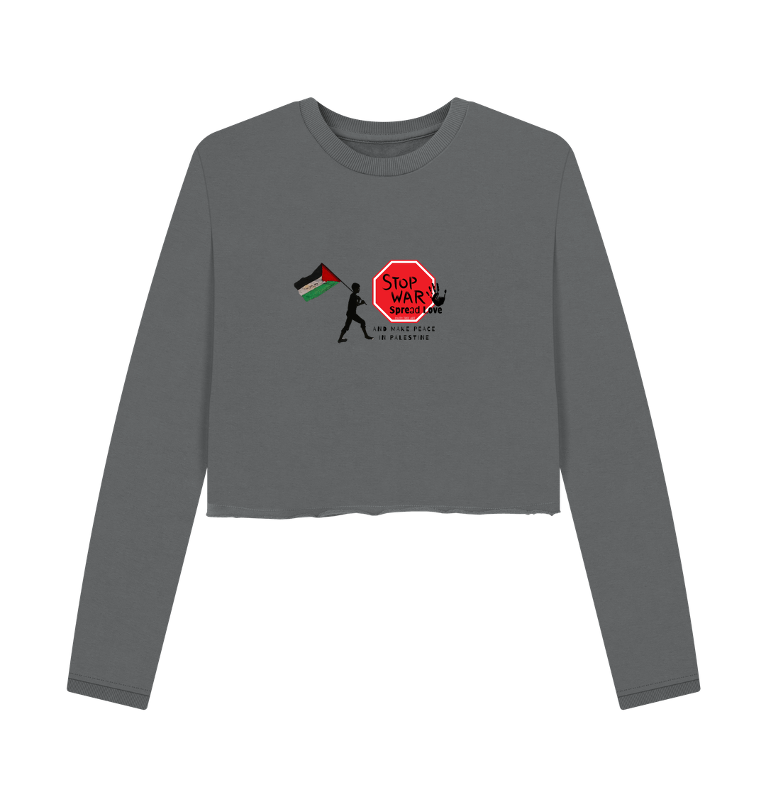 Slate Grey Printed Boxy Jumpers Front