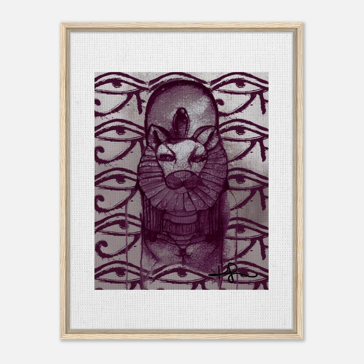 Ancient Egyptian Mother Sekhmet Framed Canvas - Livity Tree Art