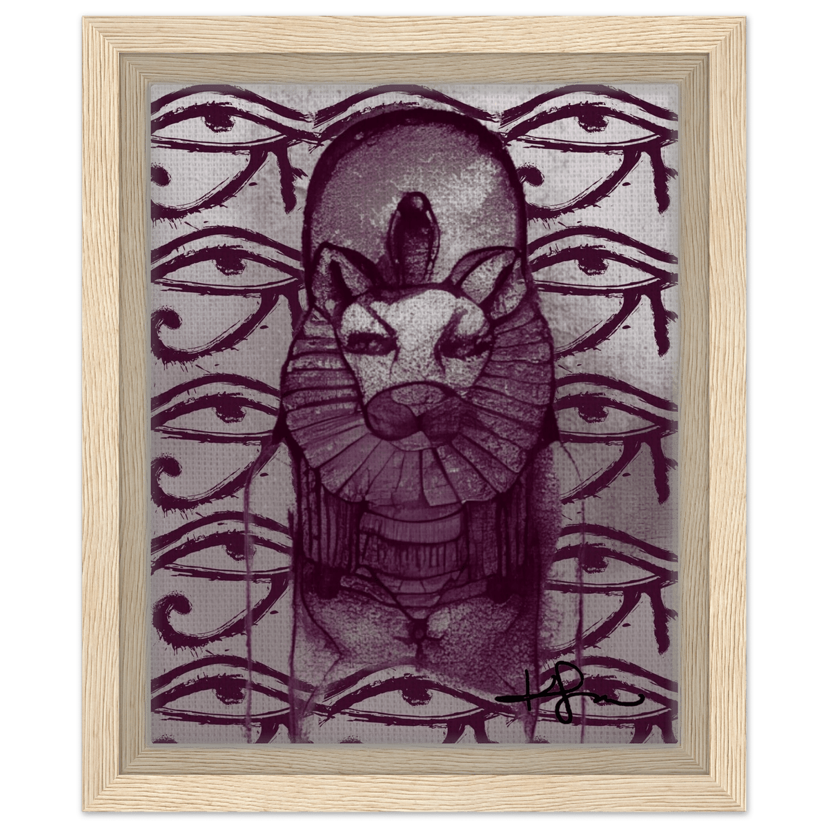 Ancient Egyptian Mother Sekhmet Framed Canvas - Livity Tree Art