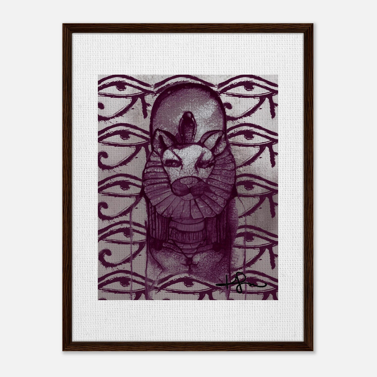 Ancient Egyptian Mother Sekhmet Framed Canvas - Livity Tree Art