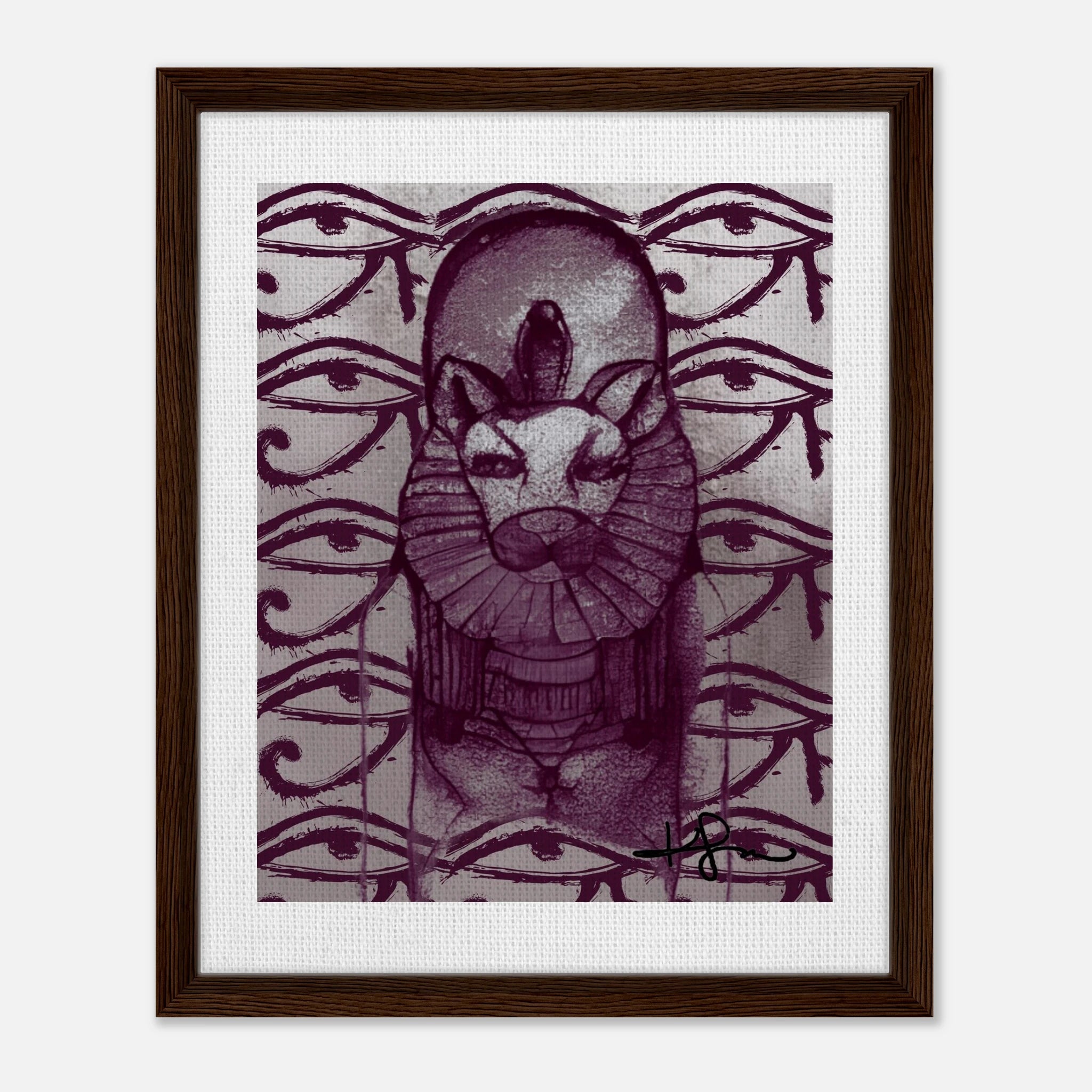 Ancient Egyptian Mother Sekhmet Framed Canvas - Livity Tree Art