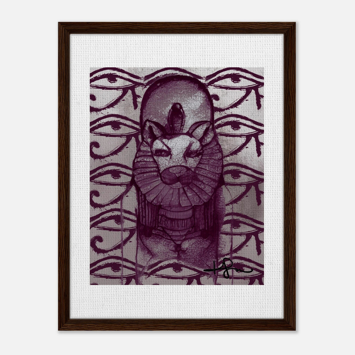 Ancient Egyptian Mother Sekhmet Framed Canvas - Livity Tree Art