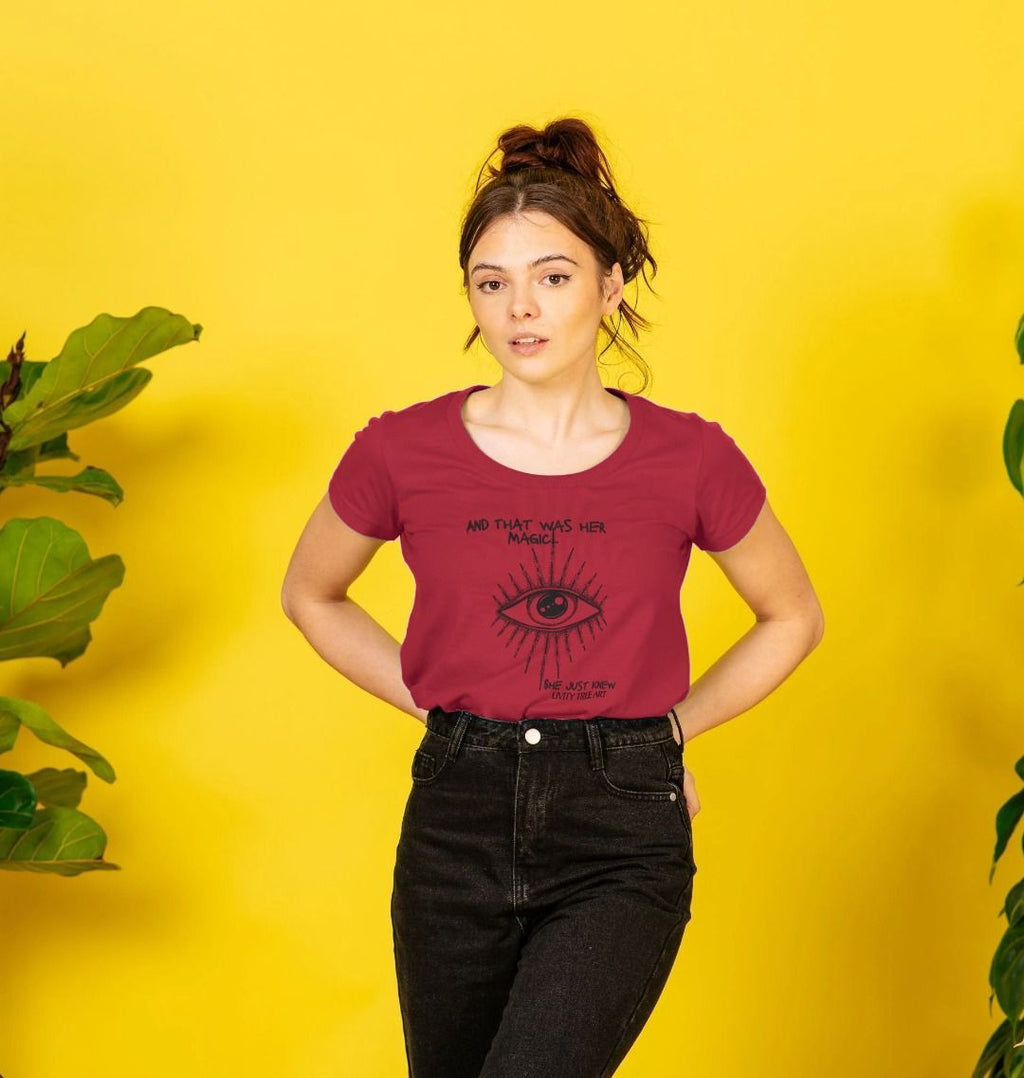 And That Was Her Magic Certified Organic Women's Scoop Neck T-shirt - Livity Tree Art