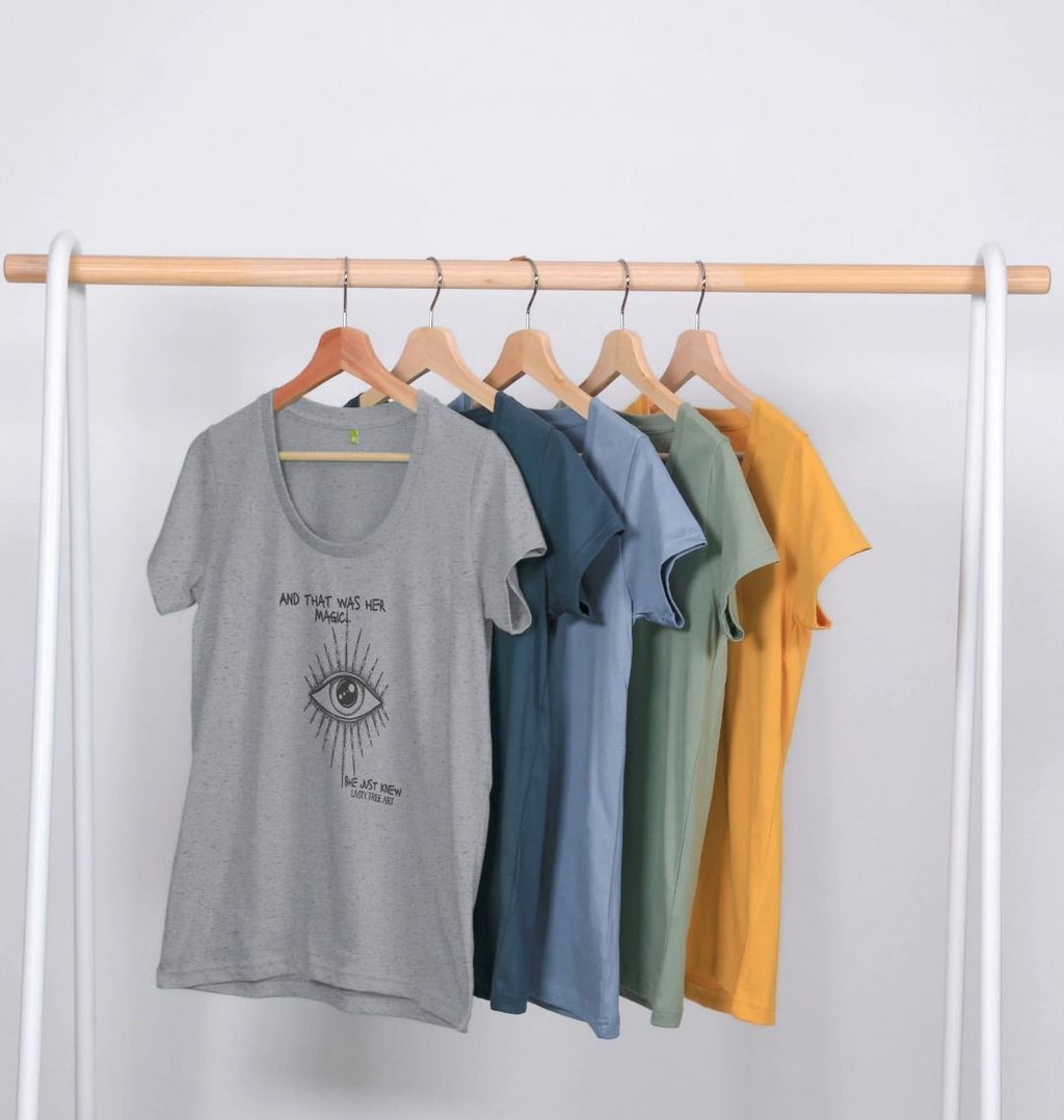 And That Was Her Magic Certified Organic Women's Scoop Neck T-shirt - Livity Tree Art