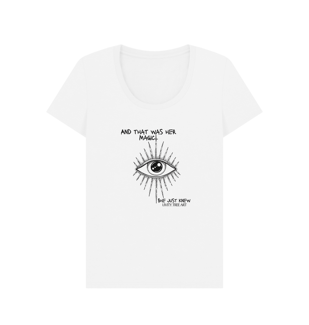 And That Was Her Magic Certified Organic Women's Scoop Neck T-shirt - Livity Tree Art