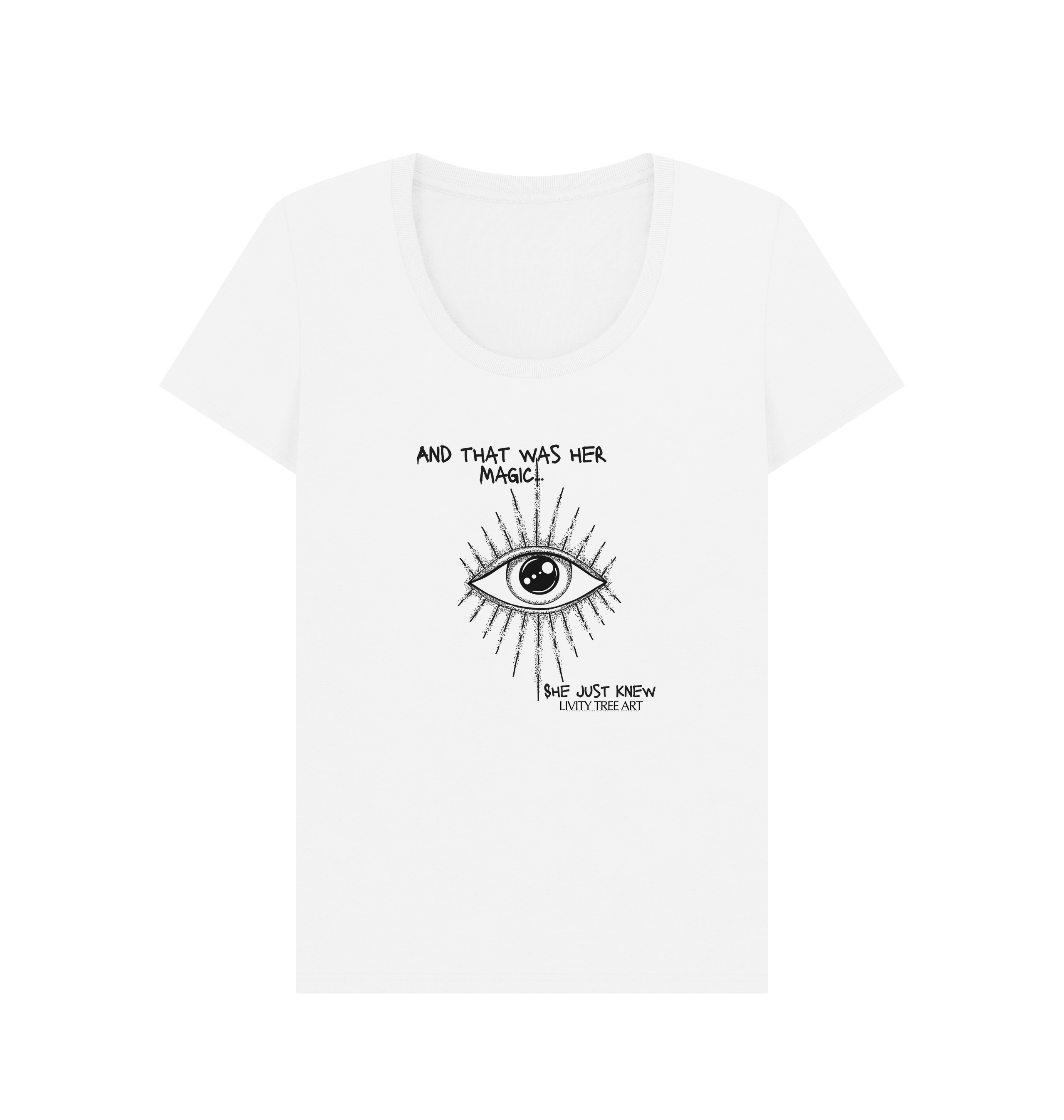 And That Was Her Magic Certified Organic Women's Scoop Neck T-shirt - Livity Tree Art