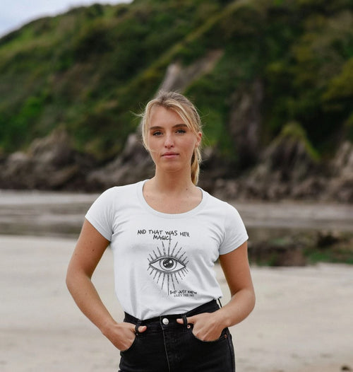 And That Was Her Magic Certified Organic Women's Scoop Neck T-shirt - Livity Tree Art