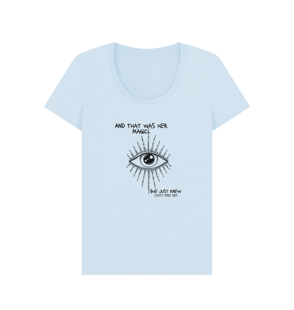 And That Was Her Magic Certified Organic Women's Scoop Neck T-shirt - Livity Tree Art