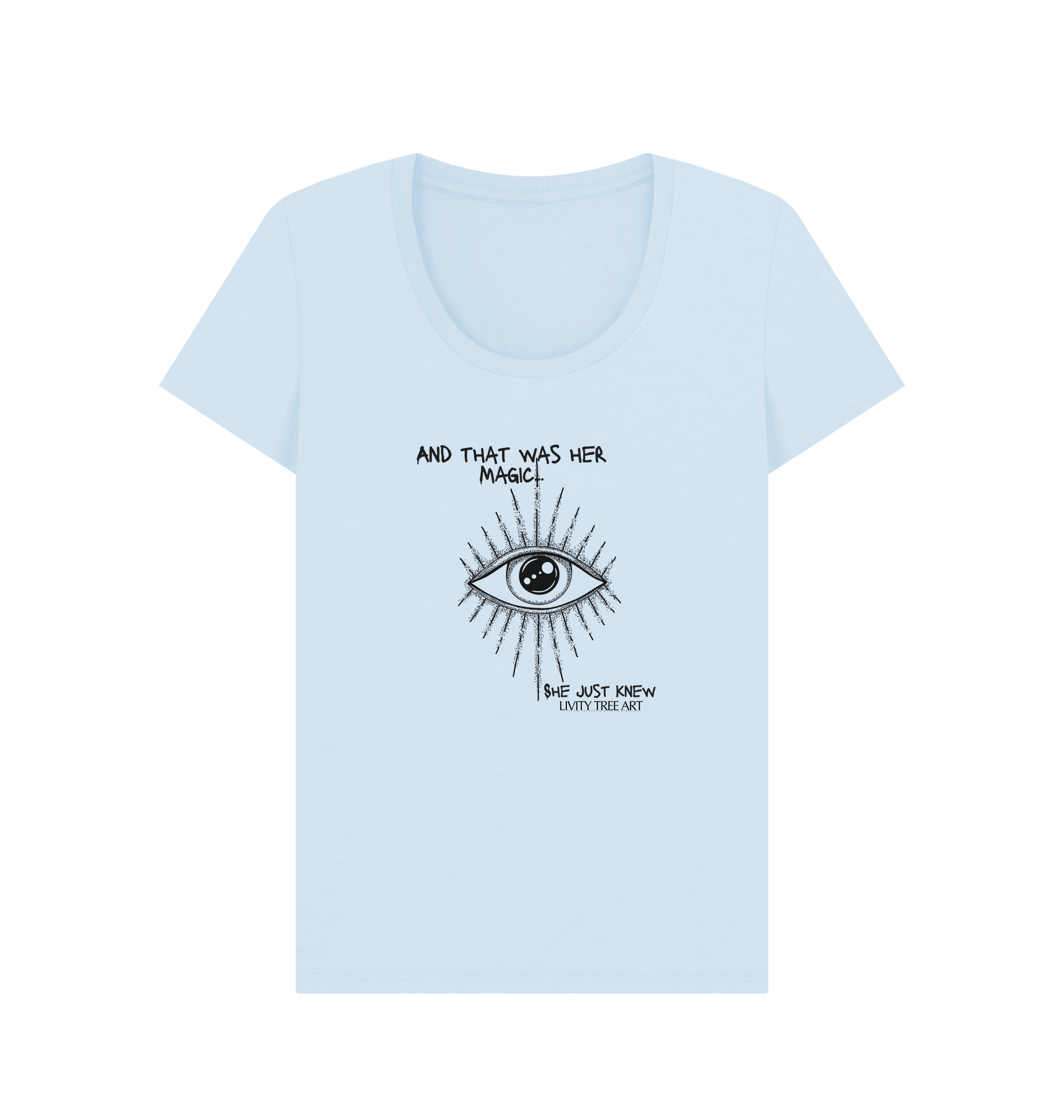 And That Was Her Magic Certified Organic Women's Scoop Neck T-shirt - Livity Tree Art