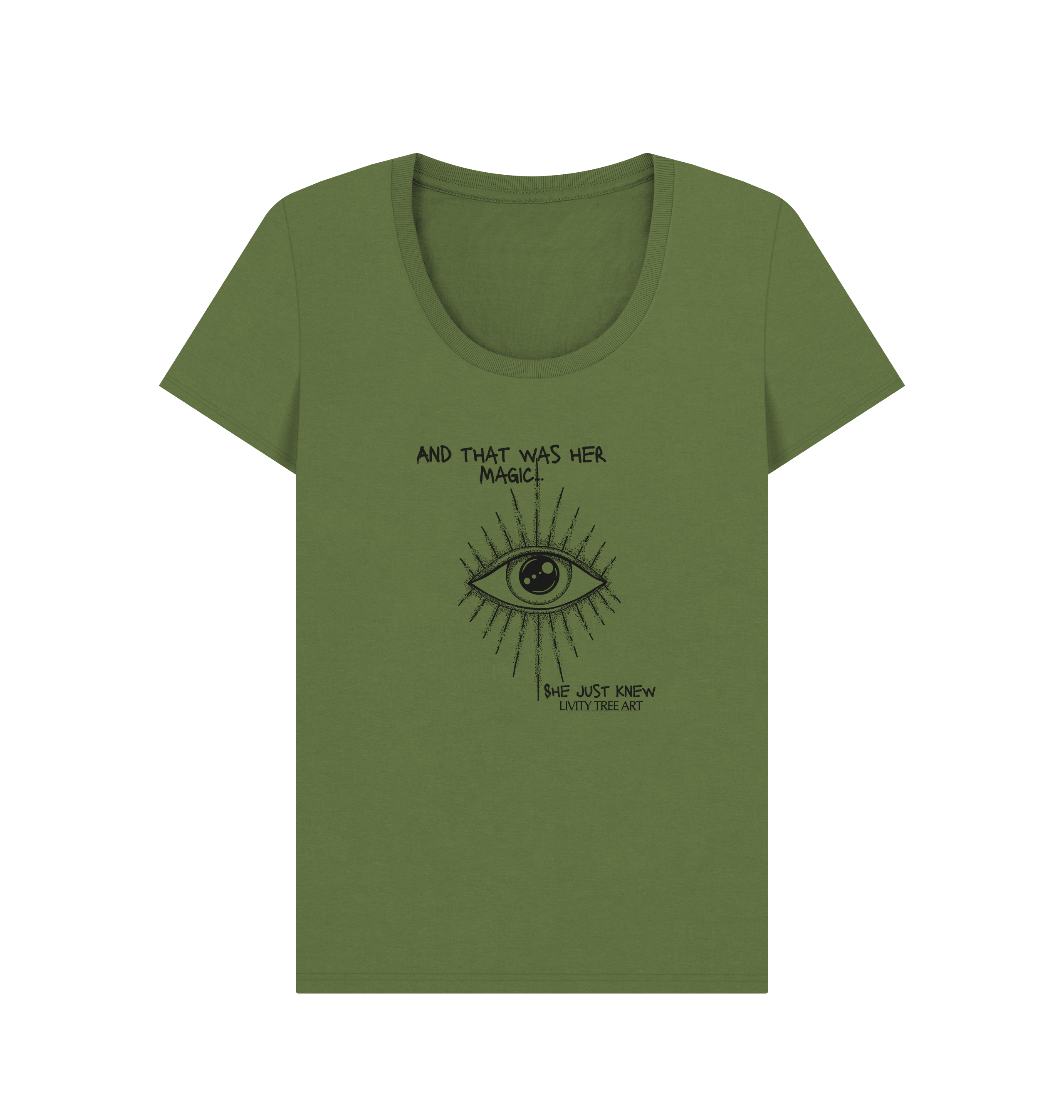 And That Was Her Magic Certified Organic Women's Scoop Neck T-shirt - Livity Tree Art