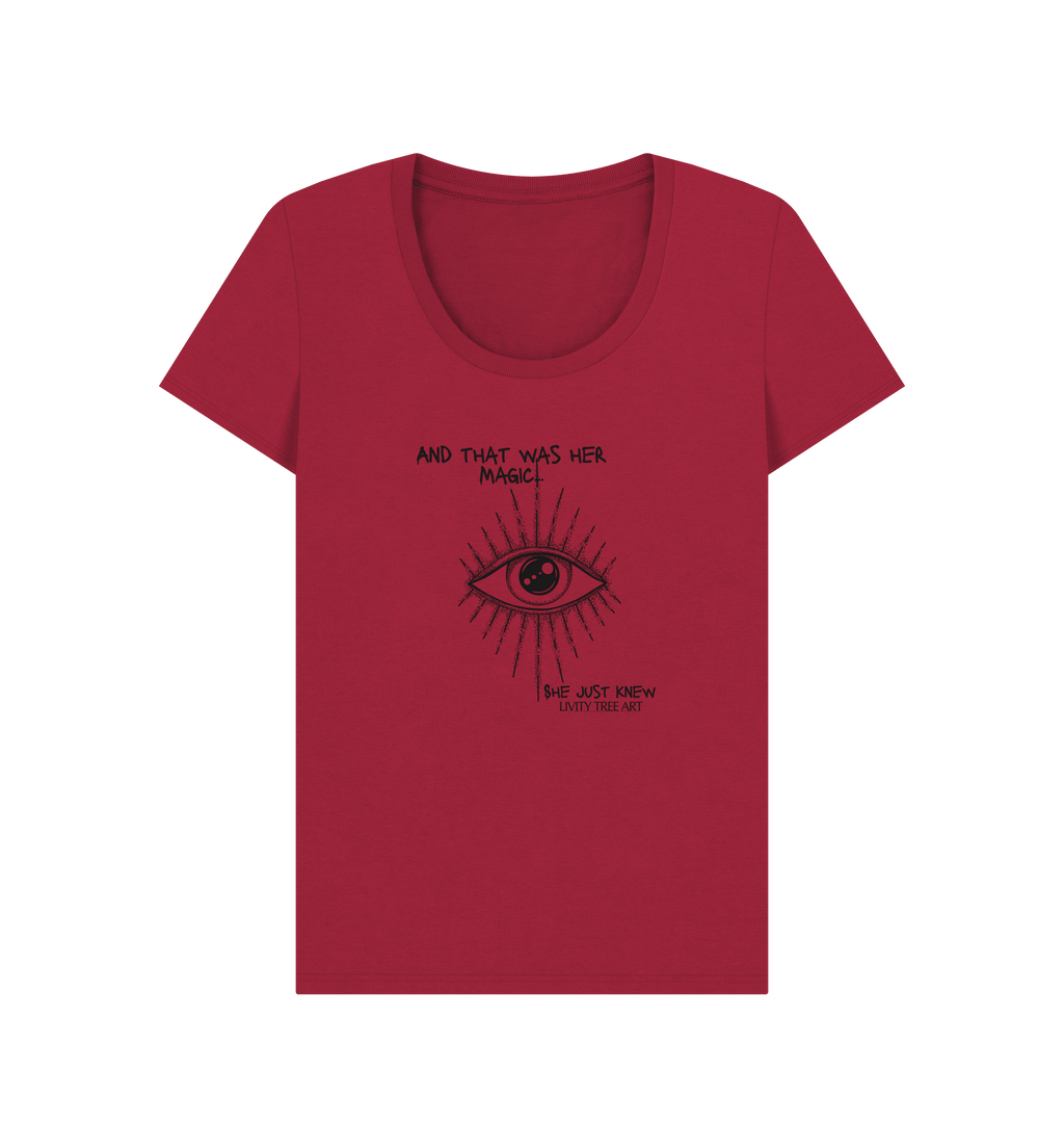 And That Was Her Magic Certified Organic Women's Scoop Neck T-shirt - Livity Tree Art