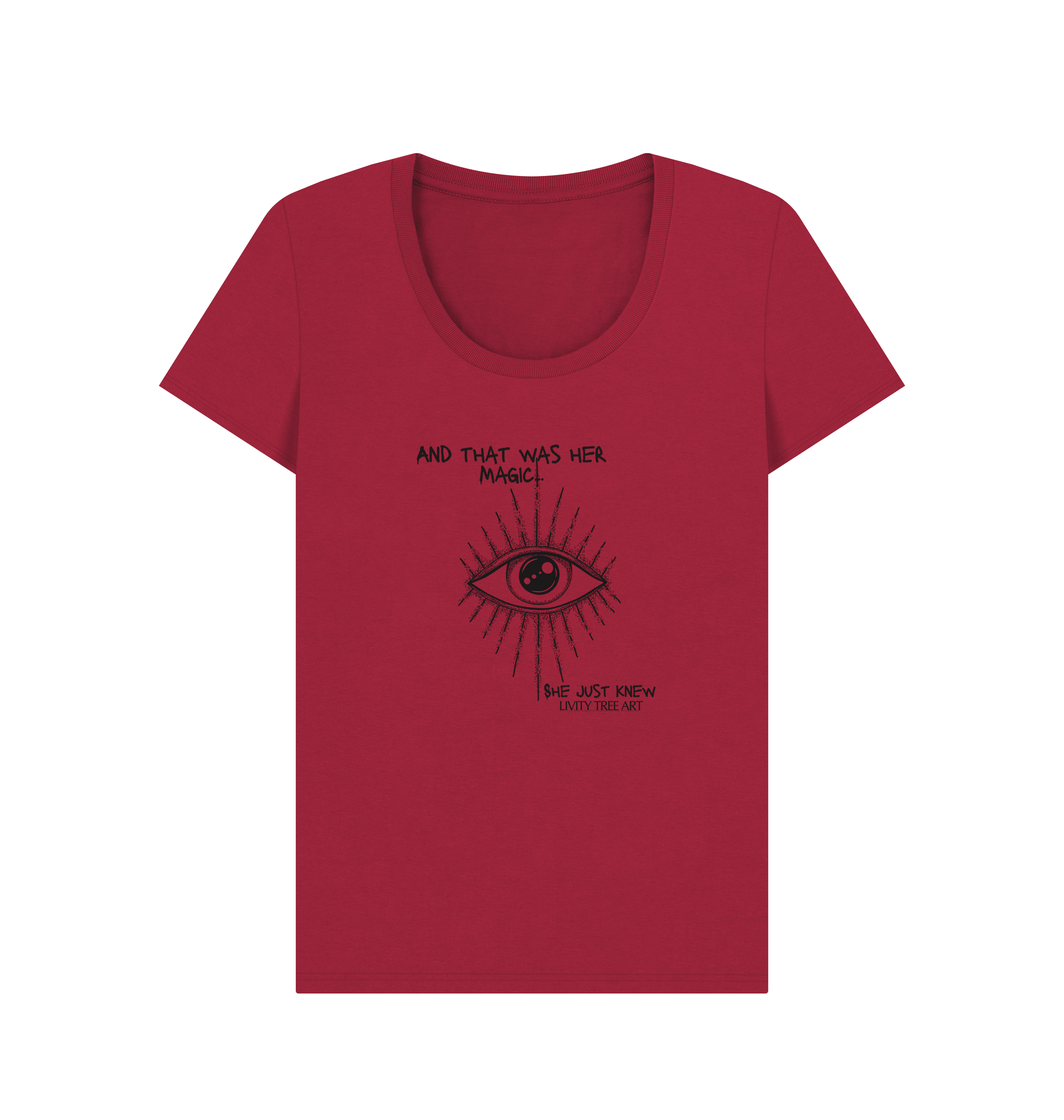 And That Was Her Magic Certified Organic Women's Scoop Neck T-shirt - Livity Tree Art