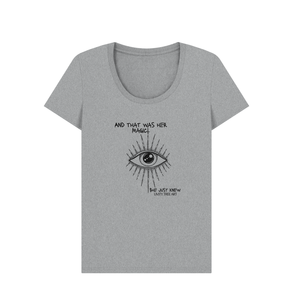 And That Was Her Magic Certified Organic Women's Scoop Neck T-shirt - Livity Tree Art