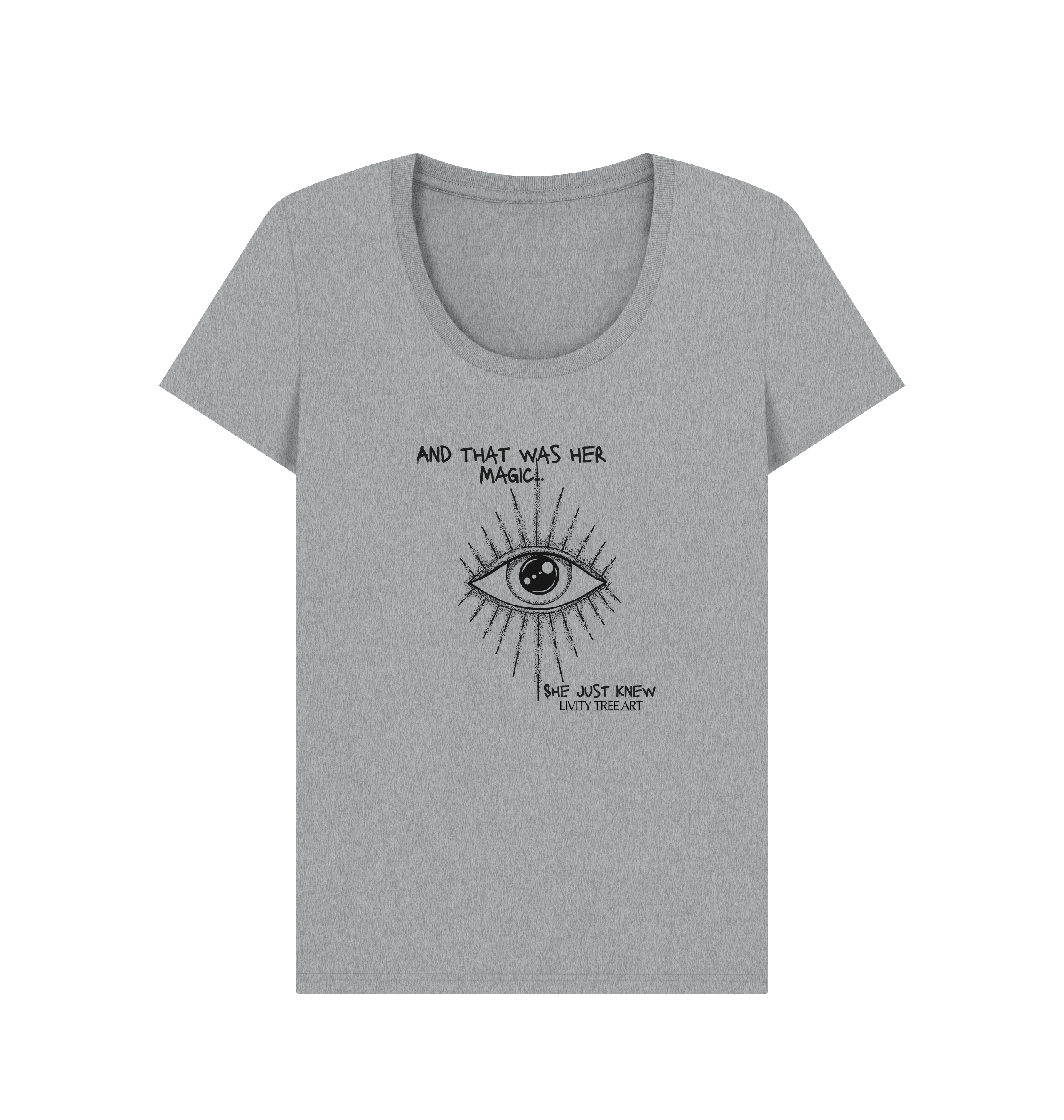 And That Was Her Magic Certified Organic Women's Scoop Neck T-shirt - Livity Tree Art