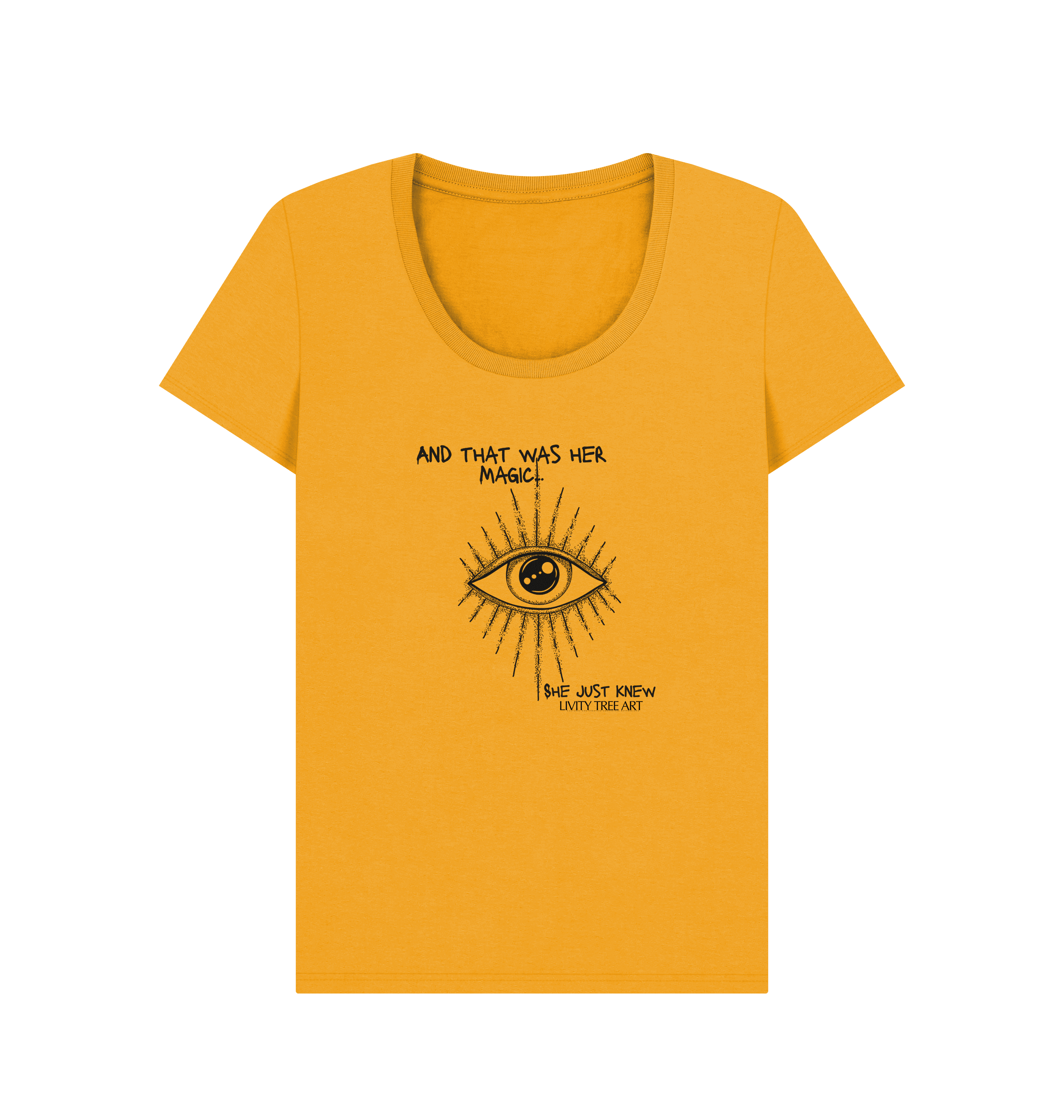 And That Was Her Magic Certified Organic Women's Scoop Neck T-shirt - Livity Tree Art