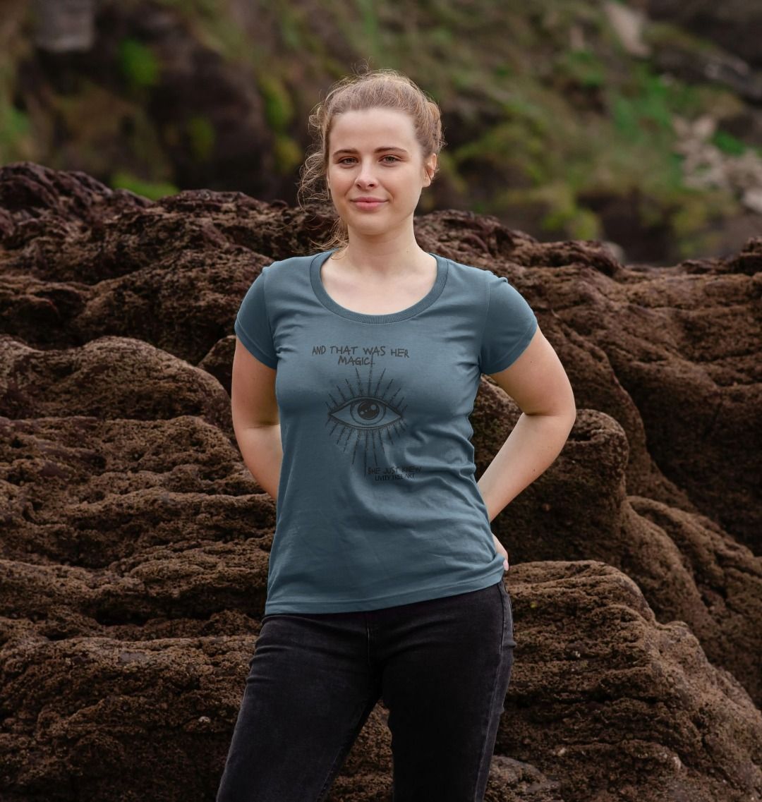 And That Was Her Magic Certified Organic Women's Scoop Neck T-shirt - Livity Tree Art