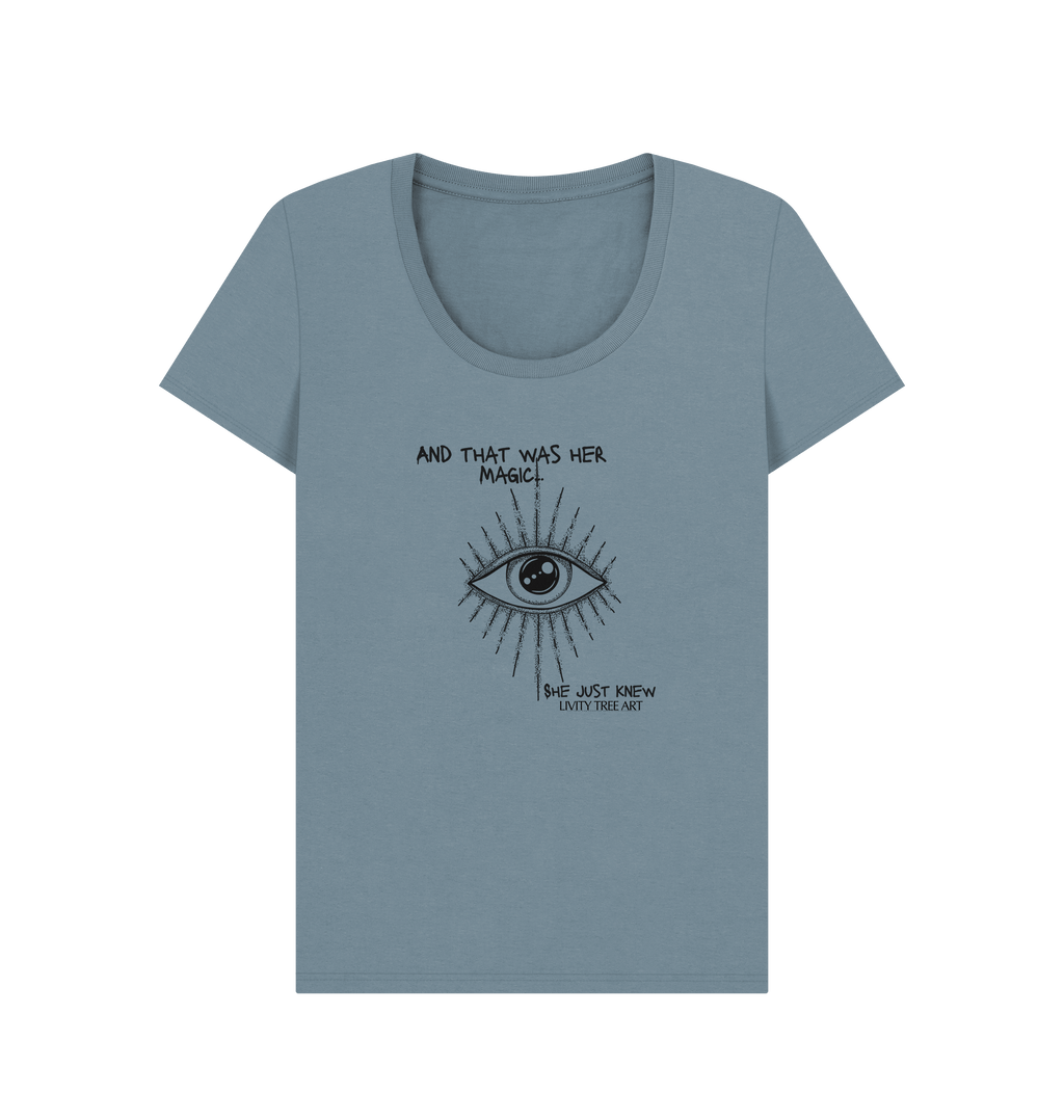And That Was Her Magic Certified Organic Women's Scoop Neck T-shirt - Livity Tree Art
