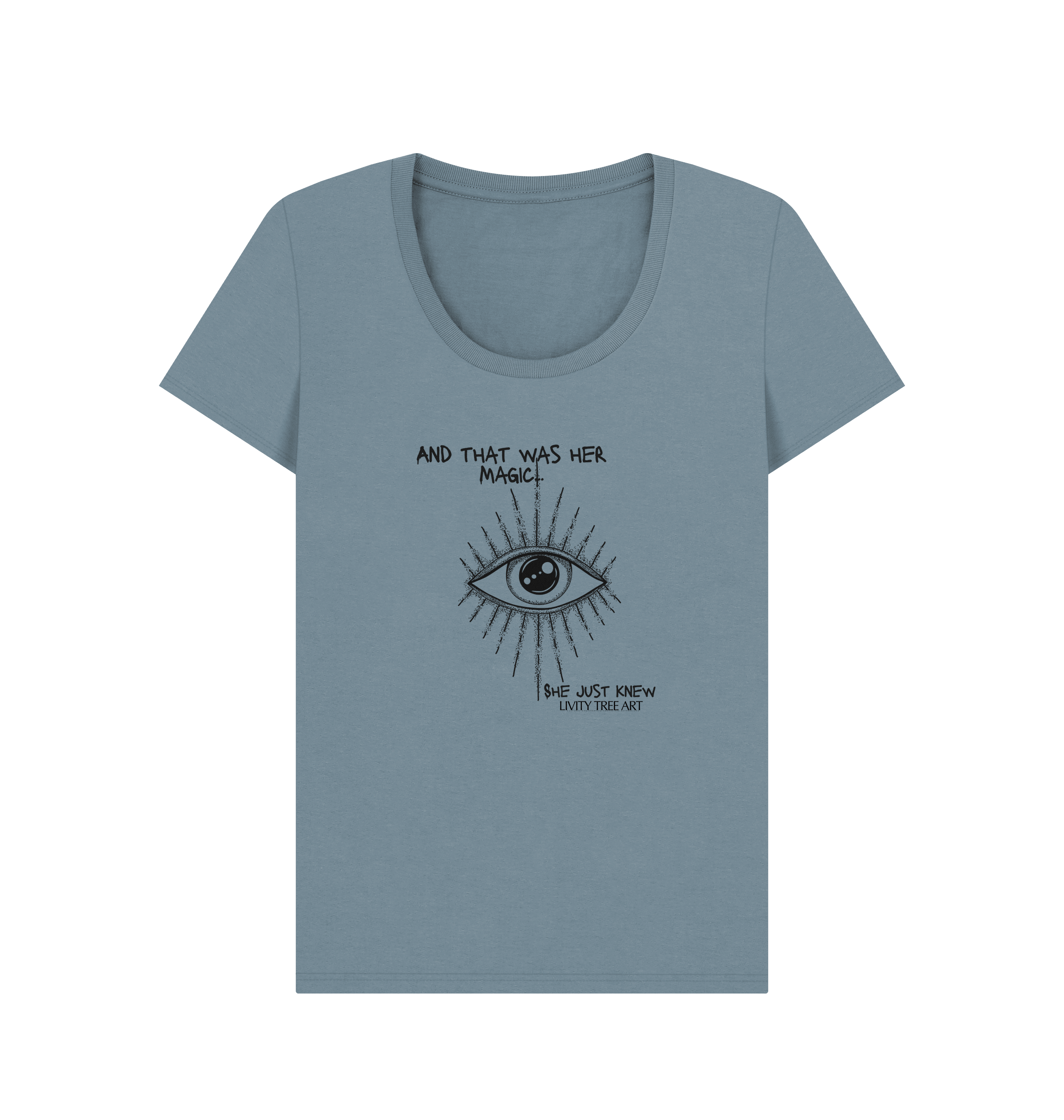 And That Was Her Magic Certified Organic Women's Scoop Neck T-shirt - Livity Tree Art