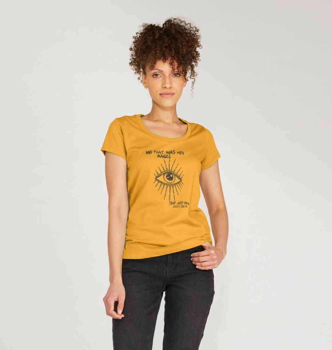 And That Was Her Magic Certified Organic Women's Scoop Neck T-shirt - Livity Tree Art
