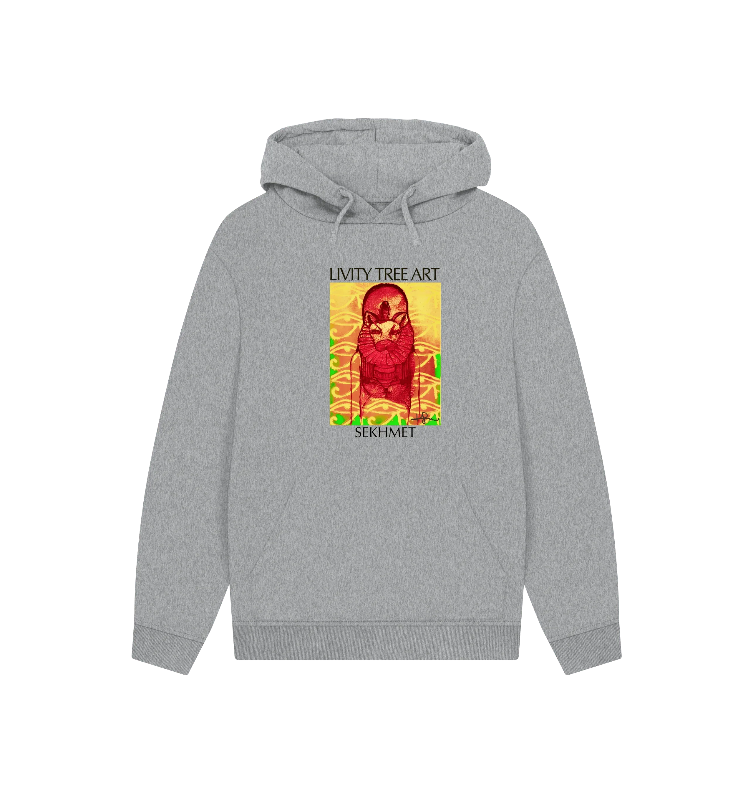 Rastafari Sekhmet Unisex Kangaroo Pocket Hoody - Livity Tree Art