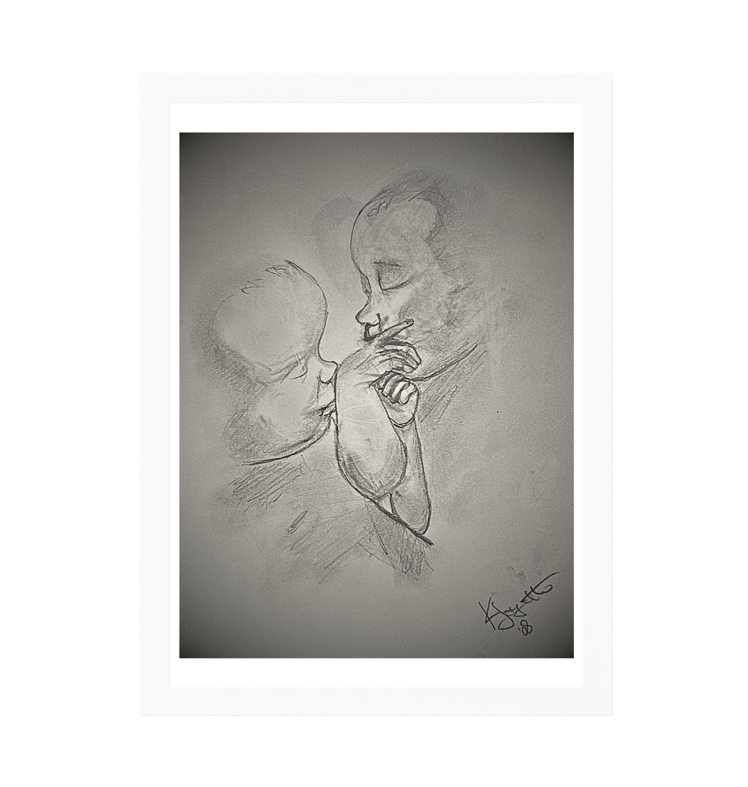 White Frame Framed art print Front