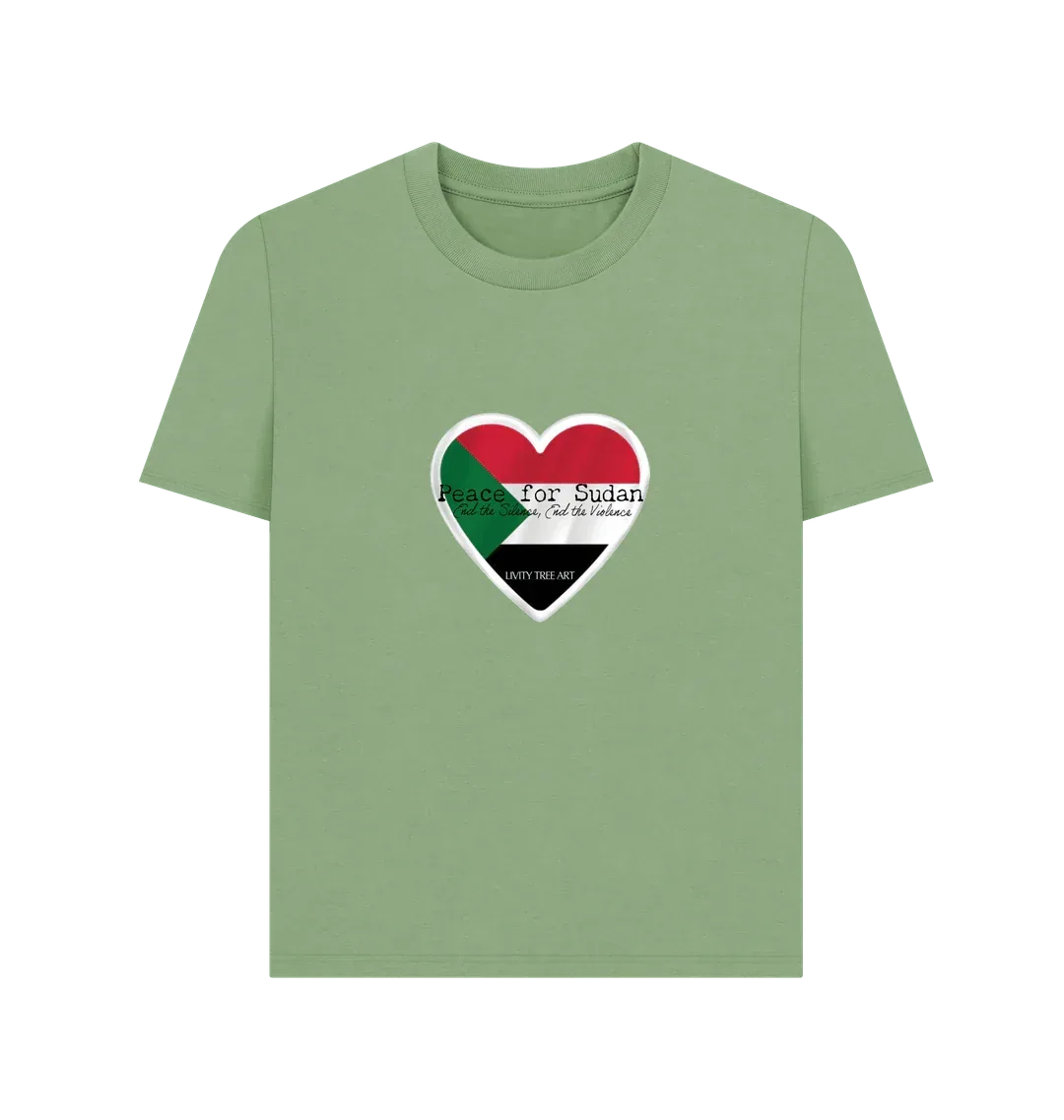 Peace for Sudan Woman's Plain T-shirt - Livity Tree Art