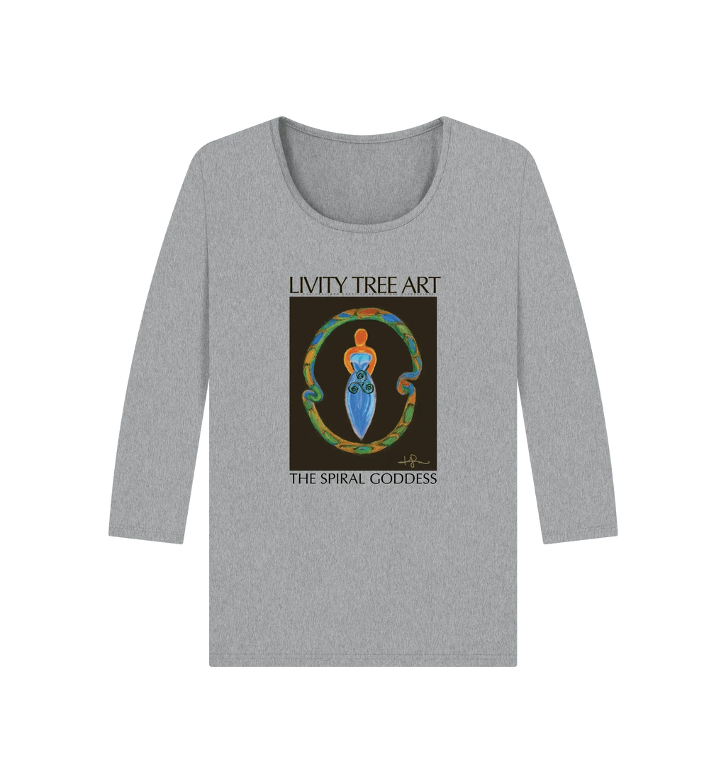 The Spiral Goddess Premium Certified Cotton Long Sleeve Tee - Livity Tree Art