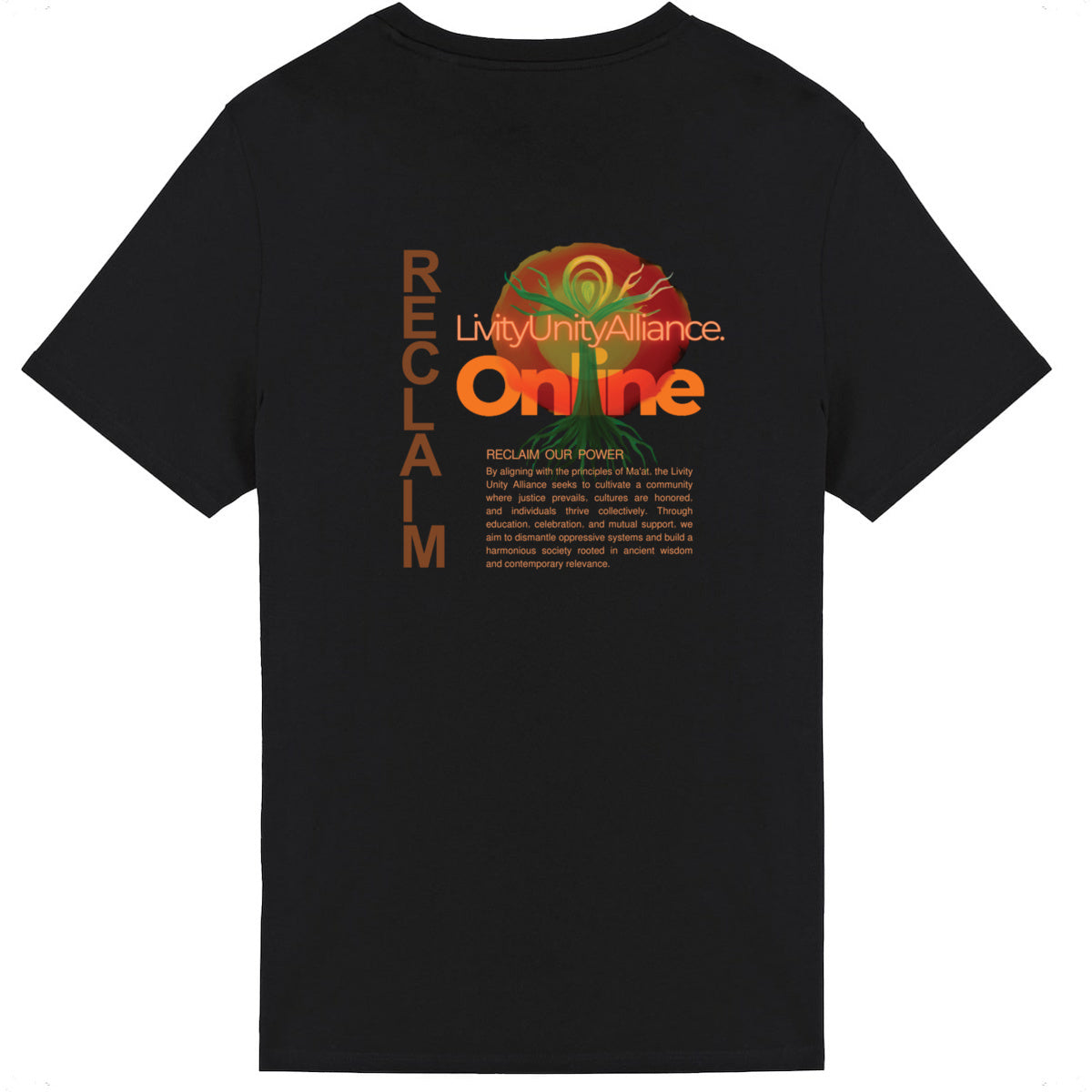 Reclaim Lightweight Unisex tee, front and back logo | Tree of Life Art - Tree of Life Art