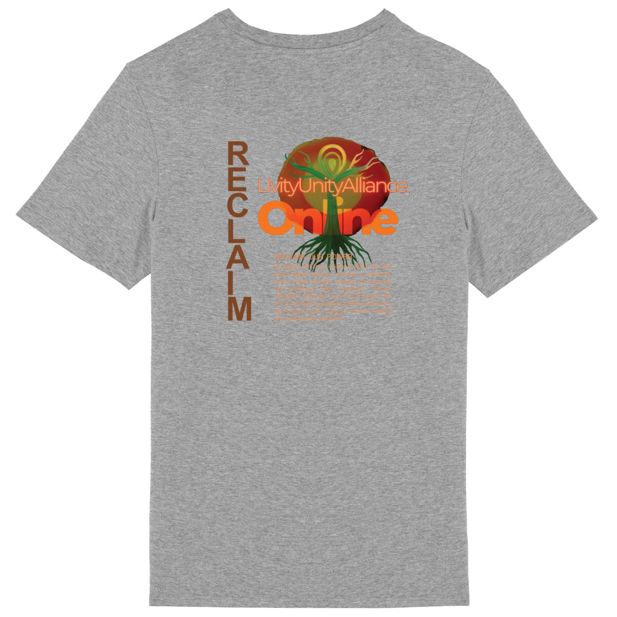 Reclaim Lightweight Unisex tee, front and back logo | Tree of Life Art - Tree of Life Art
