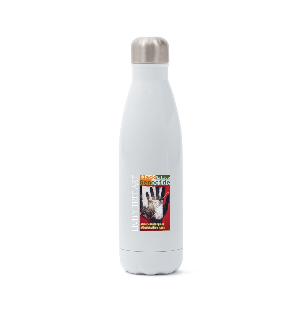 Black Native Genocide Stainless Steel Bottle - Livity Tree Art